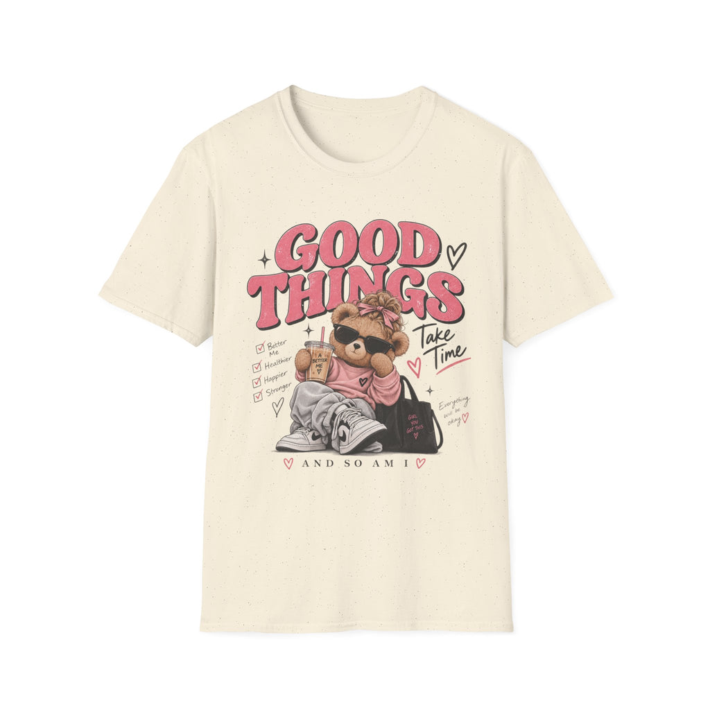 "Good Things" Cute Bear Graphic Tee | Girls Self Love | Comfort T-shirt | Funny T-shirt