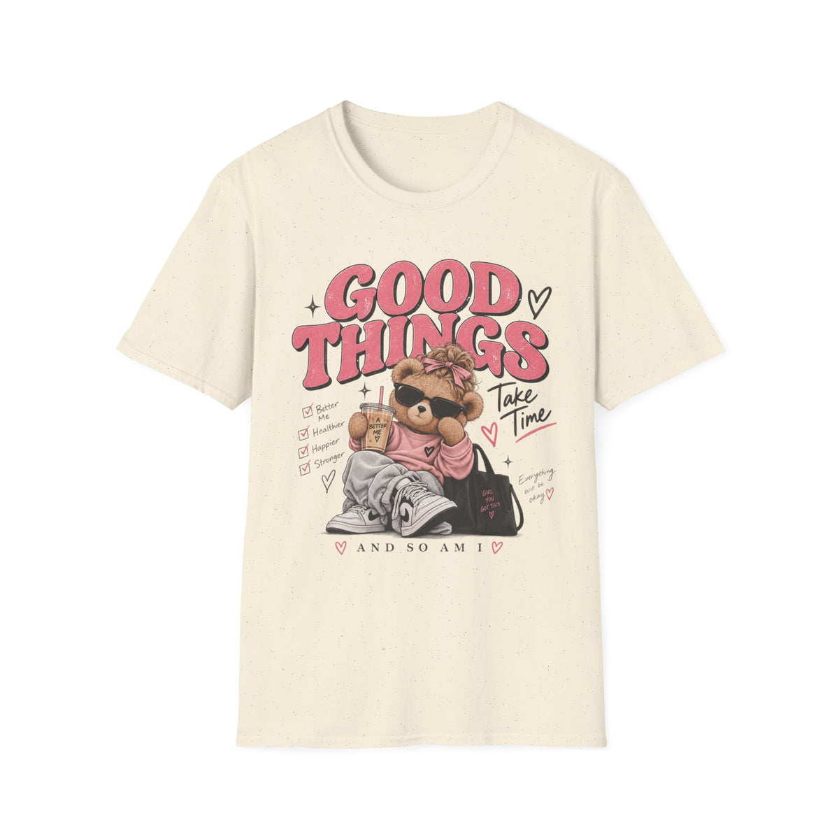 "Good Things" Cute Bear Graphic Tee | Girls Self Love | Comfort T-shirt | Funny T-shirt