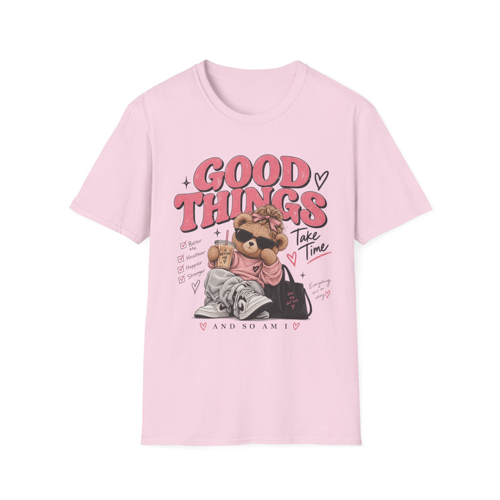 "Good Things" Cute Bear Graphic Tee | Girls Self Love | Comfort T-shirt | Funny T-shirt
