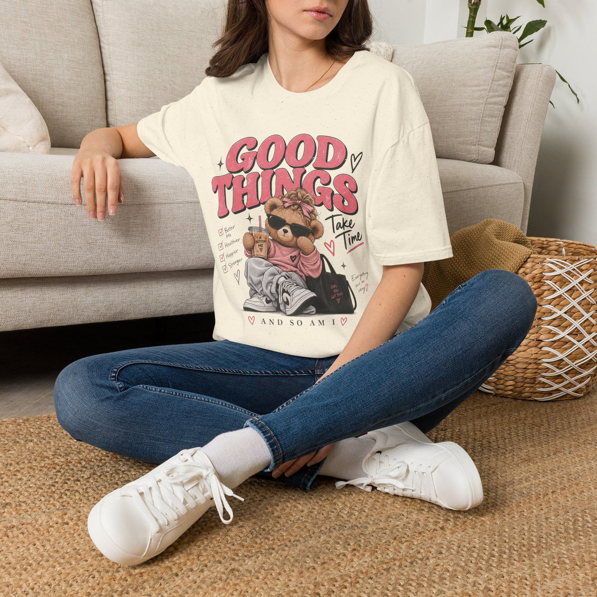 "Good Things" Cute Bear Graphic Tee | Girls Self Love | Comfort T-shirt | Funny T-shirt