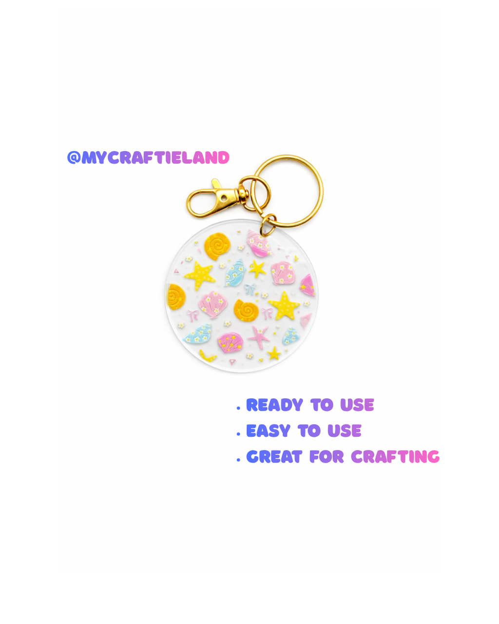 Keychain Circle Decal | Beach Time 4pc