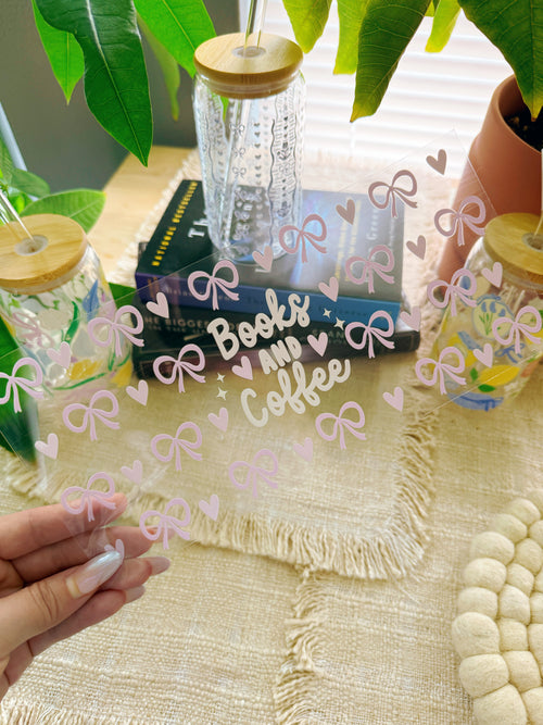 16oz Cup UV DTF Waterproof Wrap | Book & Coffee