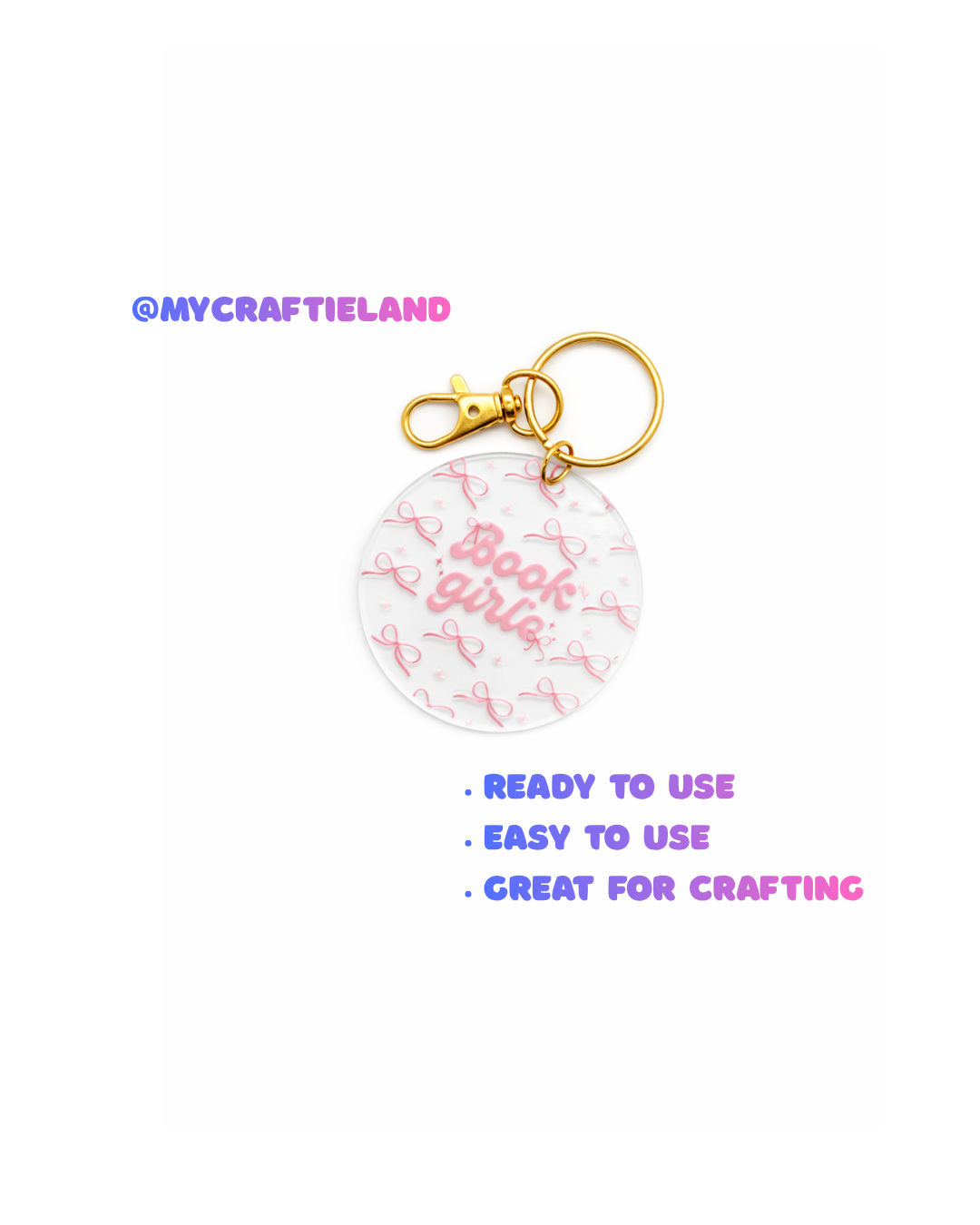 Keychain Circle Decal | Book Girlie