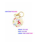 Keychain Circle Decal | Butterfly Flower 4pc