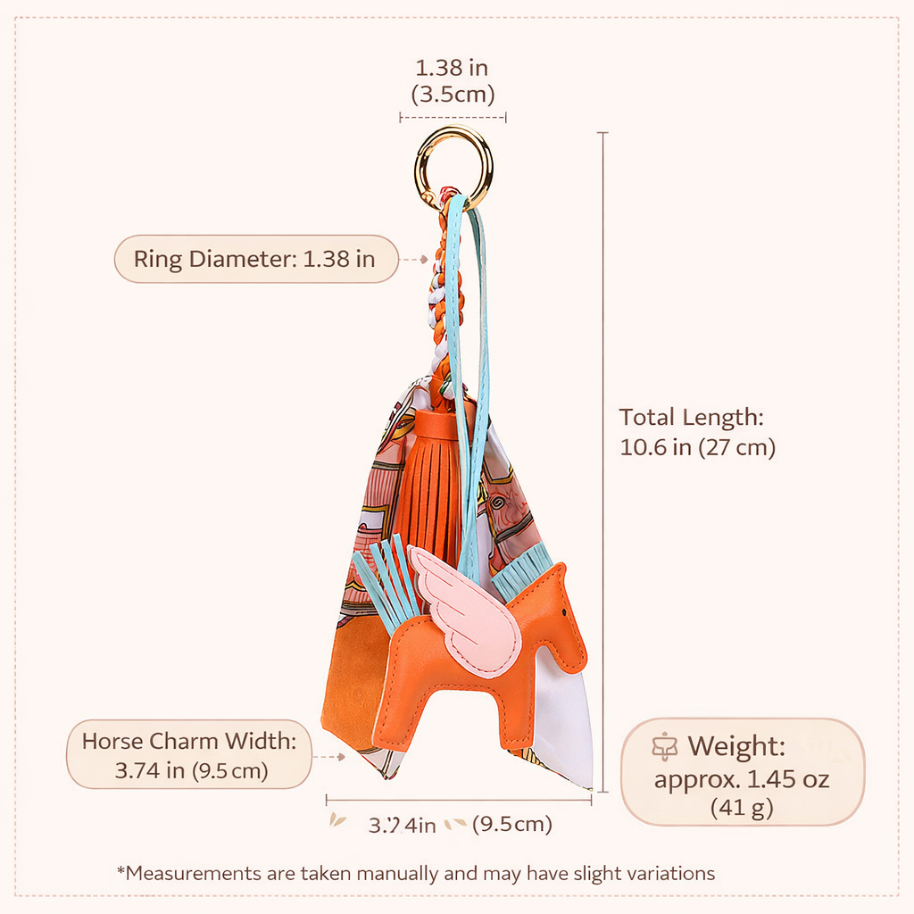 Cute Horse Bag Charm Keychain – Tassel Scarf Purse Charm for Women (Colorful & Trendy)