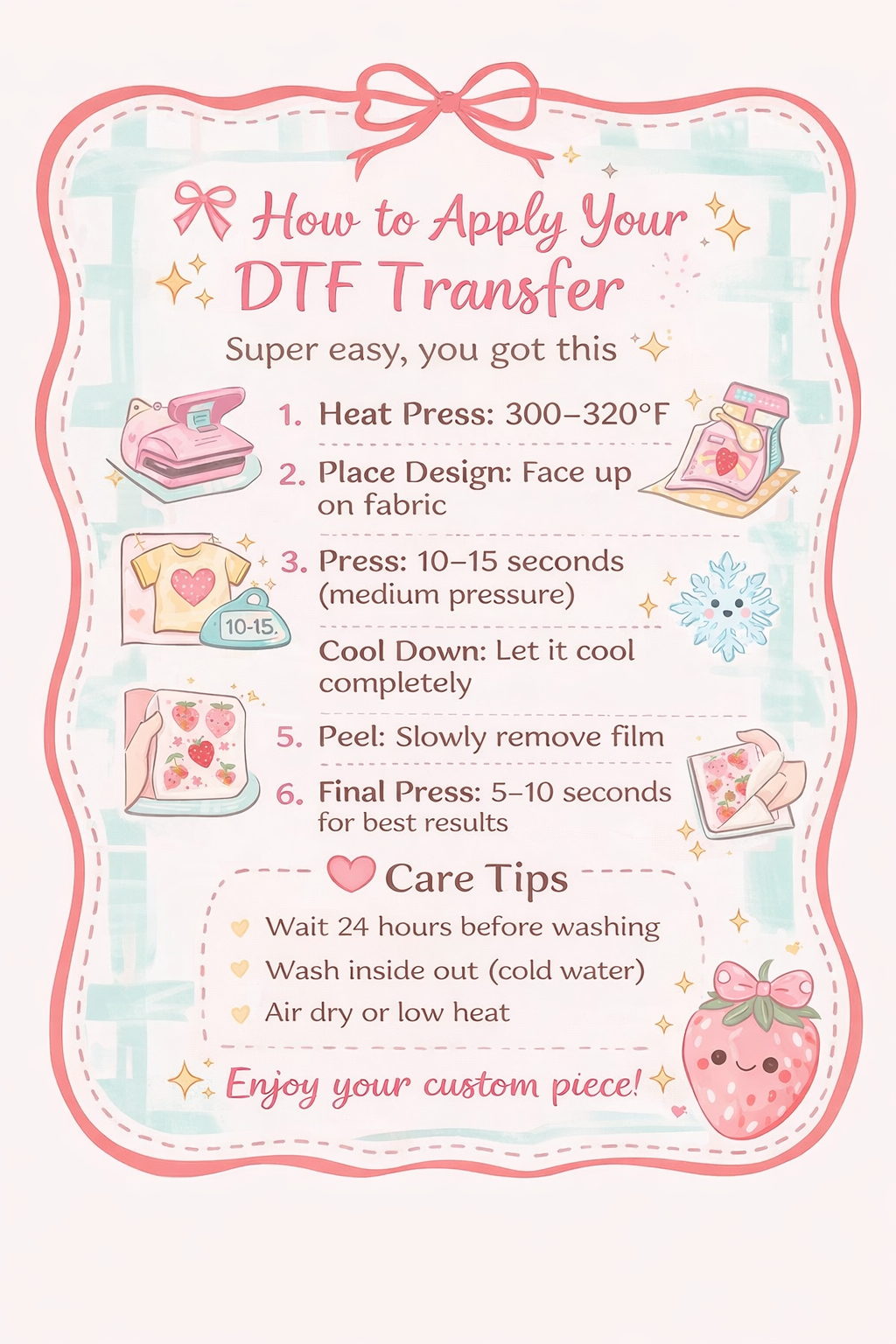 Don't Worry Be Happy DTF Transfer Set | Large + Bonus Mini Size |  Ready to Press