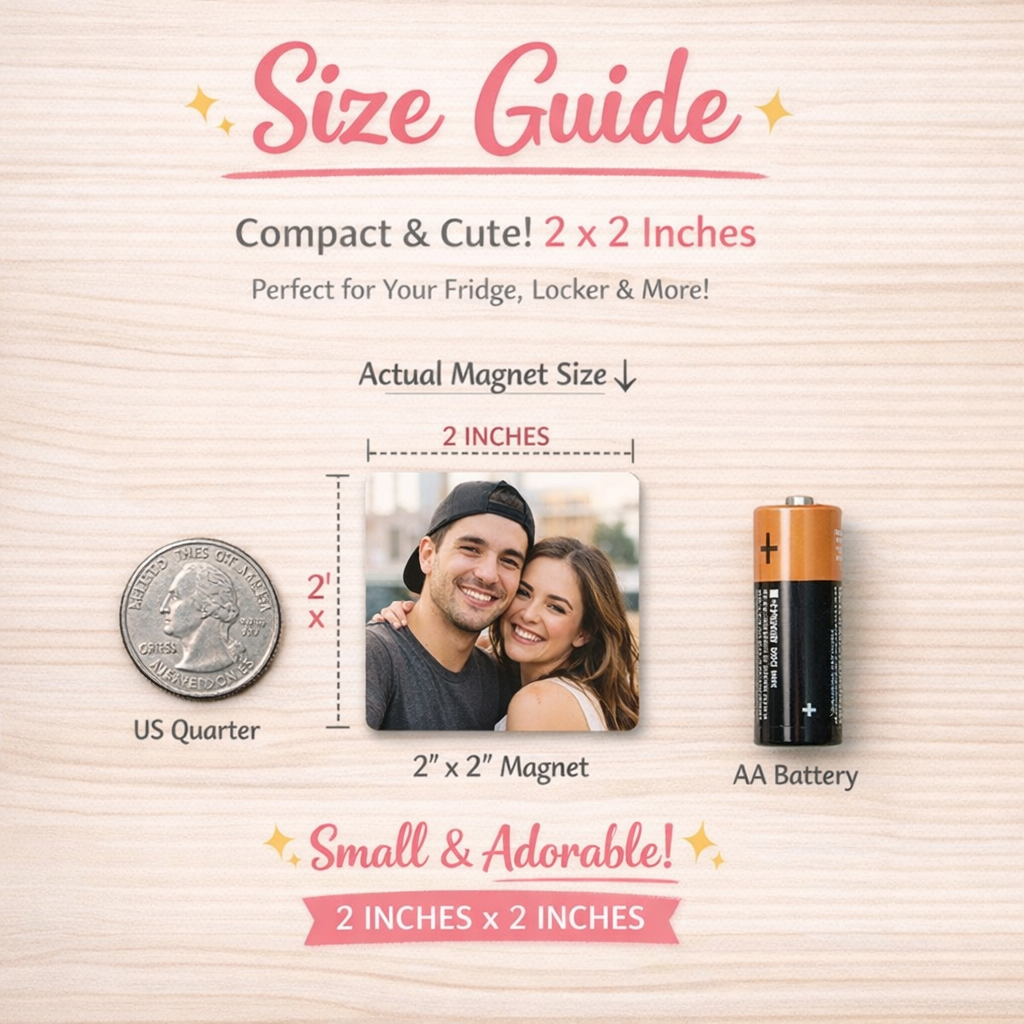Custom Photo Magnet (2x2) | Turn Your Memories Into Cute Fridge Keepsakes 💕