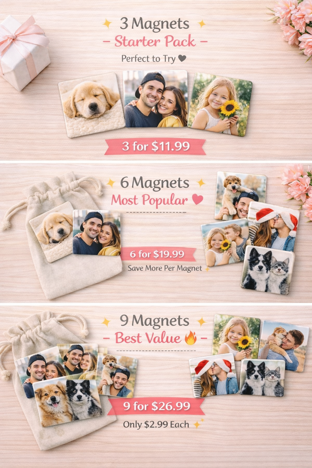 Custom Photo Magnet (2x2) | Turn Your Memories Into Cute Fridge Keepsakes 💕
