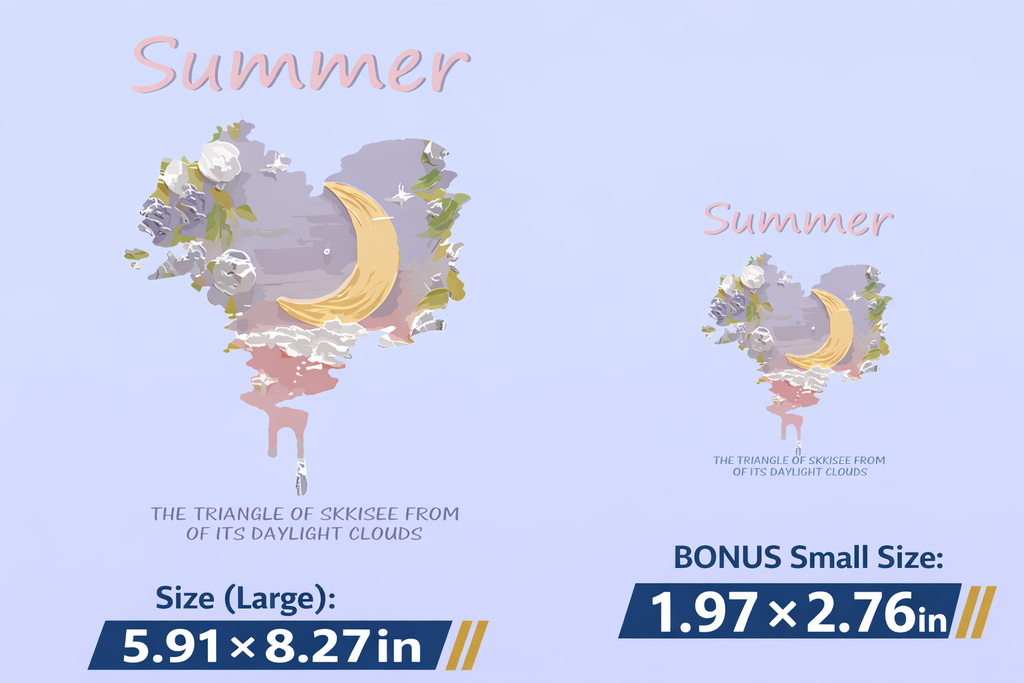 Romantic Summer Moonlight DTF Transfer Set | Large + Bonus Mini Size |  Ready to Press