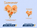 Romantic Summer Orange Flower Field DTF Transfer Set | Large + Bonus Mini Size |  Ready to Press