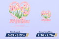 Rainbow Tulip DTF Transfer Set | Large + Bonus Mini Size |  Ready to Press