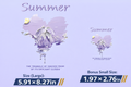Romantic Summer Purple Mountain DTF Transfer Set | Large + Bonus Mini Size |  Ready to Press