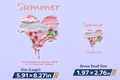 Romantic Summer Pink Beach Day DTF Transfer Set | Large + Bonus Mini Size |  Ready to Press