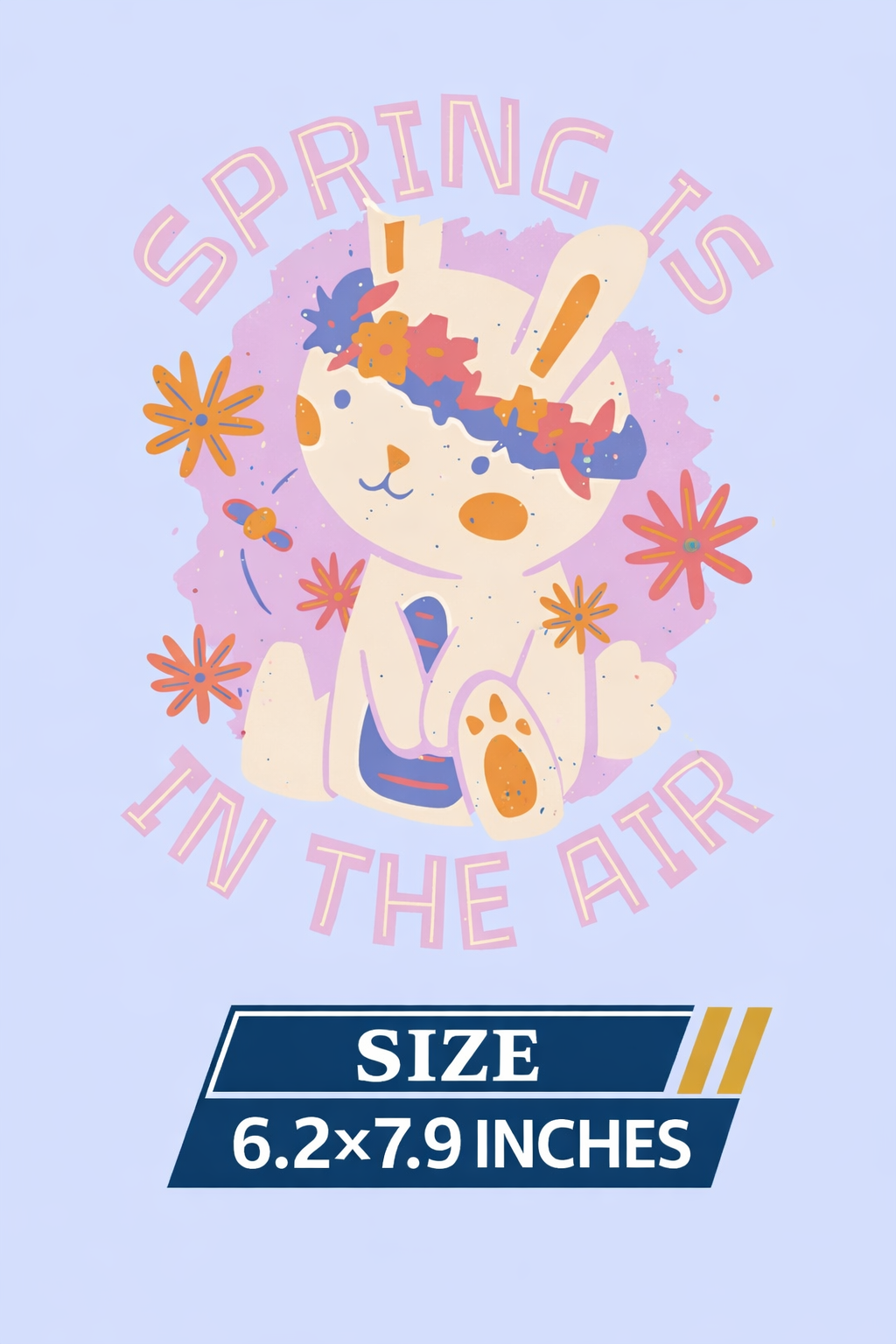 Spring Bunny DTF Transfer |Aesthetic Floral Rabbit Design | Ready to Press