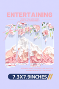 Pink Sakura Mountain DTF Iron-On Transfer | Aesthetic Nature Landscape Heat Transfer
