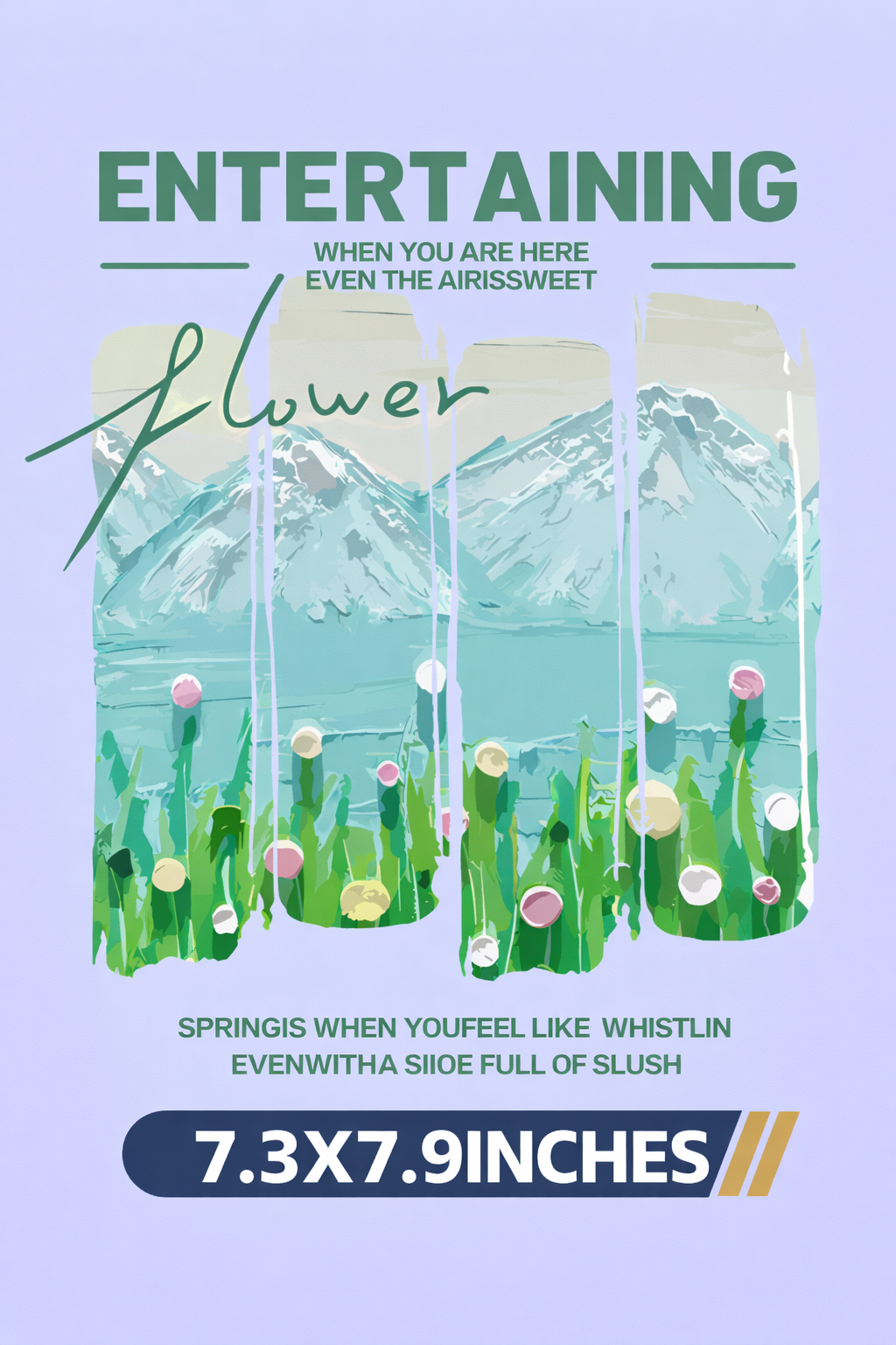 Spring Mountain Floral DTF Iron-On Transfer | Aesthetic Nature Landscape Heat Transfer