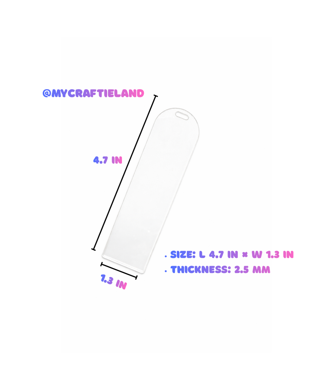 Bookmark Acrylic Blanks | Clear