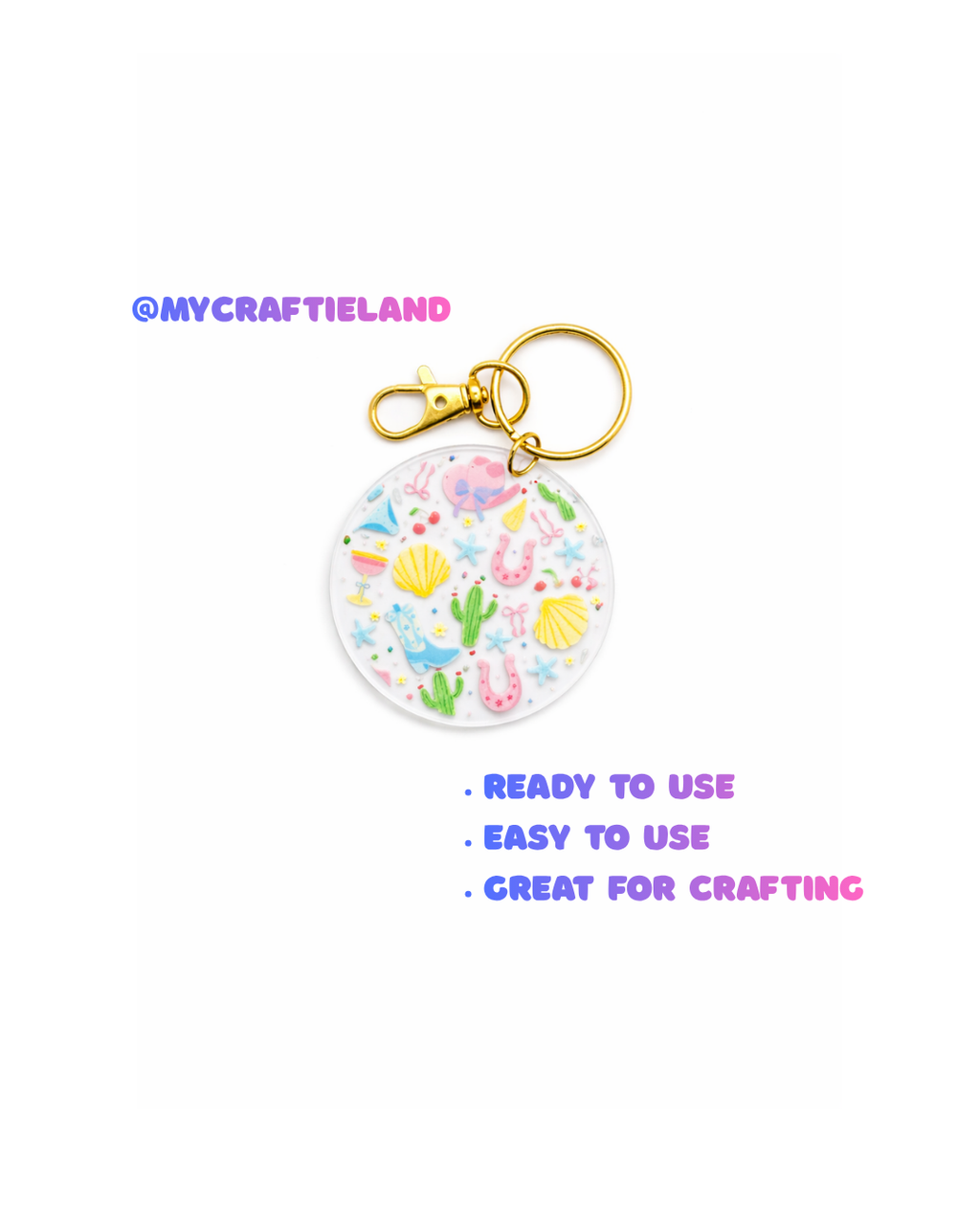 Keychain Circle Decal | Cowgirl Summer 4pc