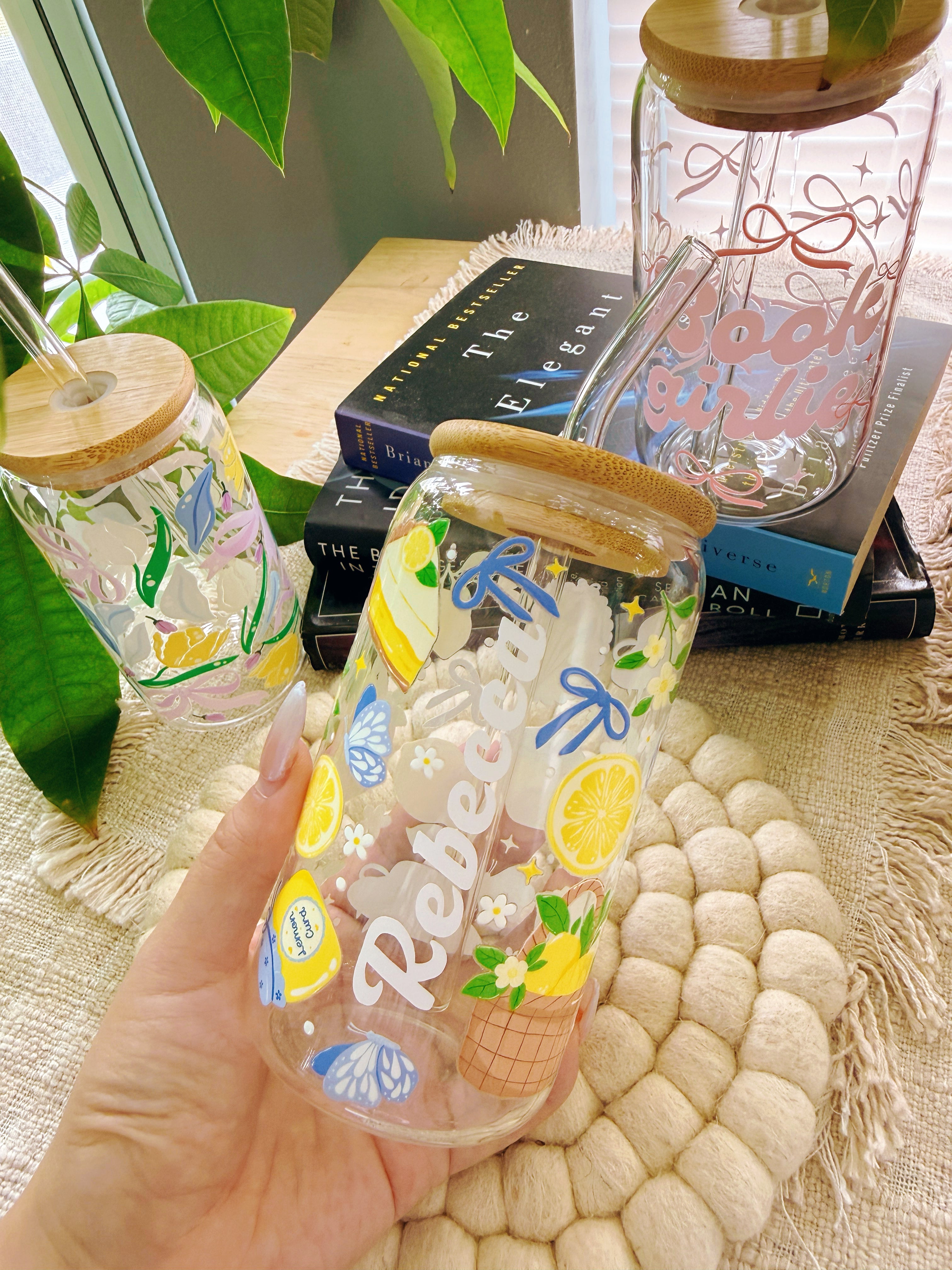 16oz Cup UV DTF Waterproof Wrap | Bear & Hearts