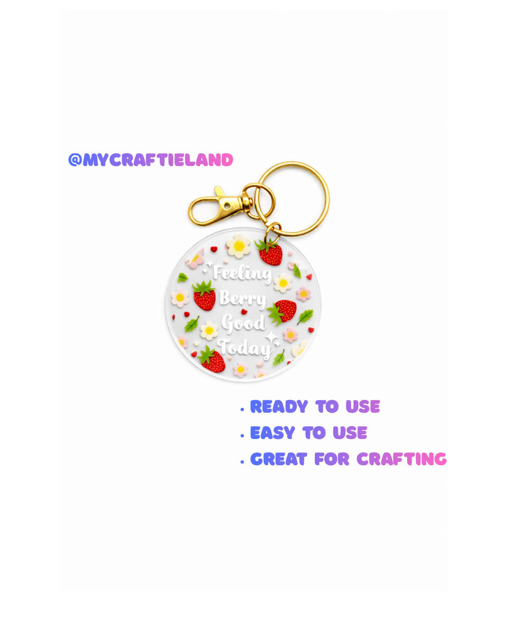 Keychain Circle Decal | Feeling Berry Good 4pc