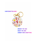 Keychain Circle Decal | Food Lover 4pc