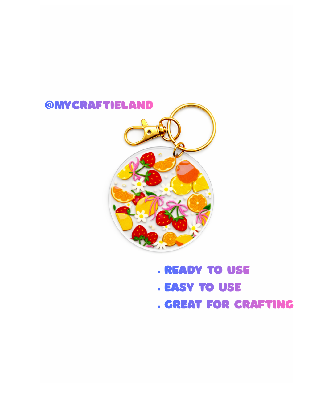 Keychain Circle Decal | Fruit Punch 4pc