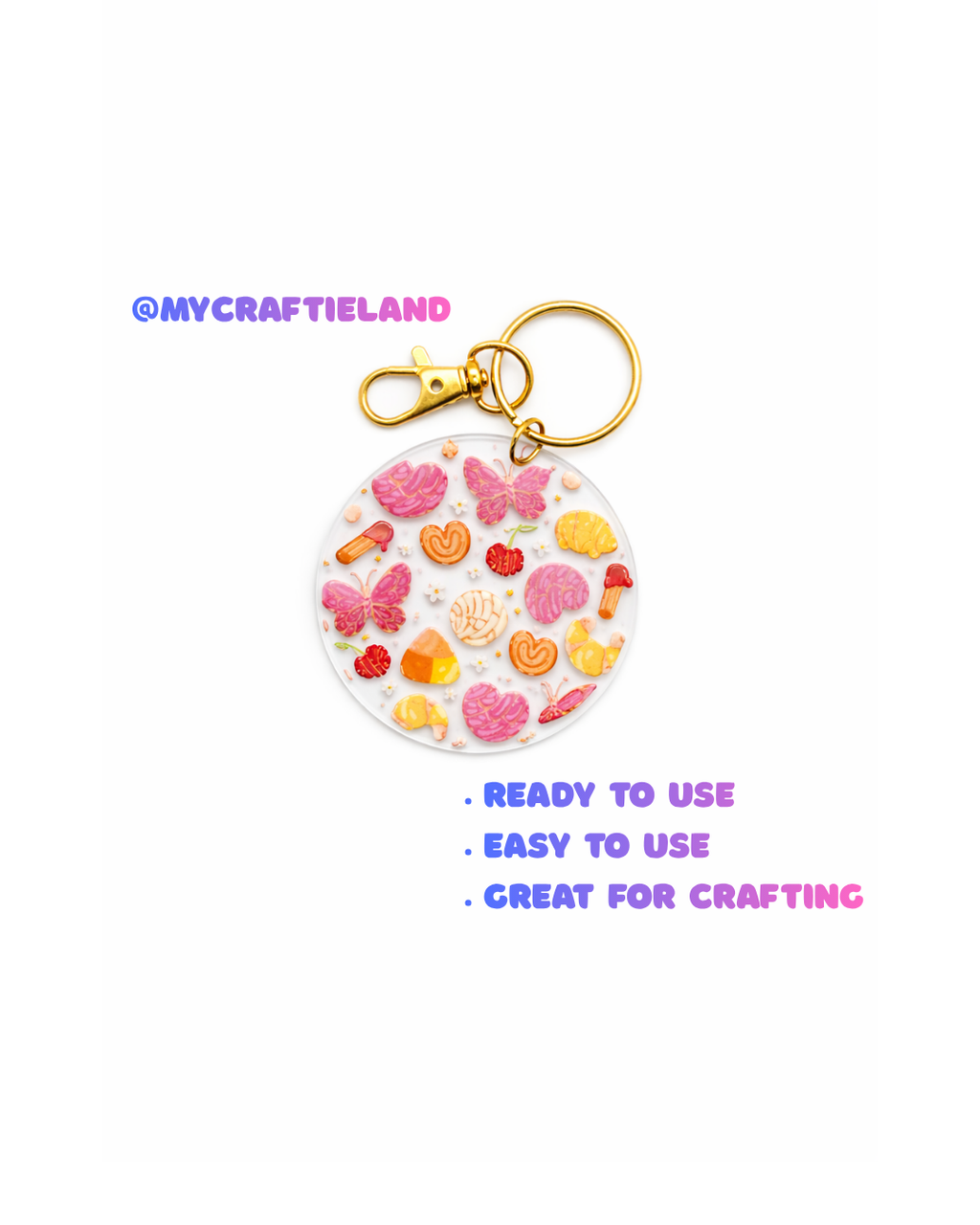 Keychain Circle Decal | Garden Picnic 4pc