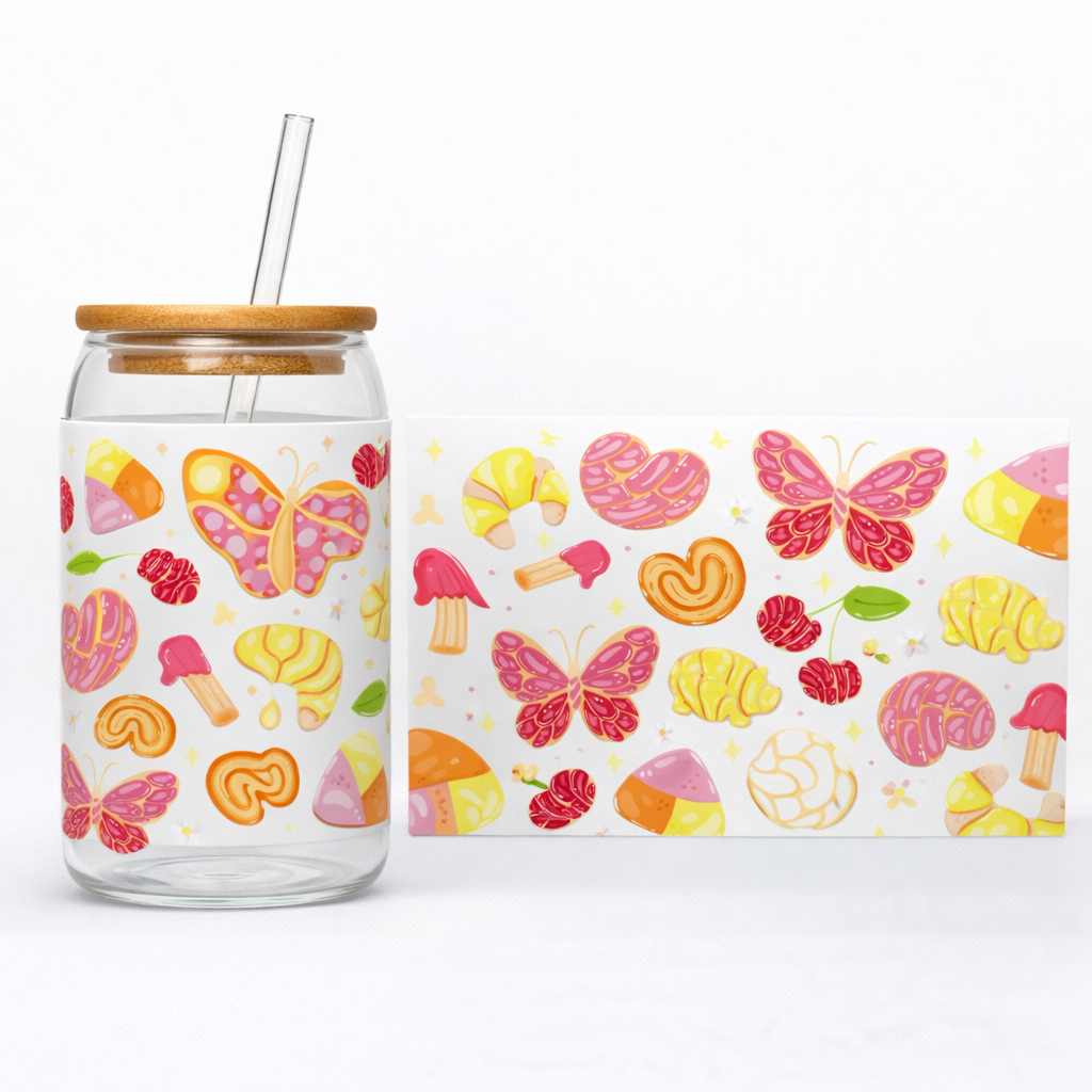 16oz Cup UV DTF Waterproof Wrap | Garden Picnic