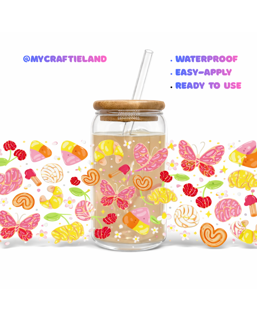 16oz Cup UV DTF Waterproof Wrap | Garden Picnic