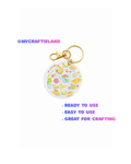 Keychain Circle Decal | Green Garden 4pc