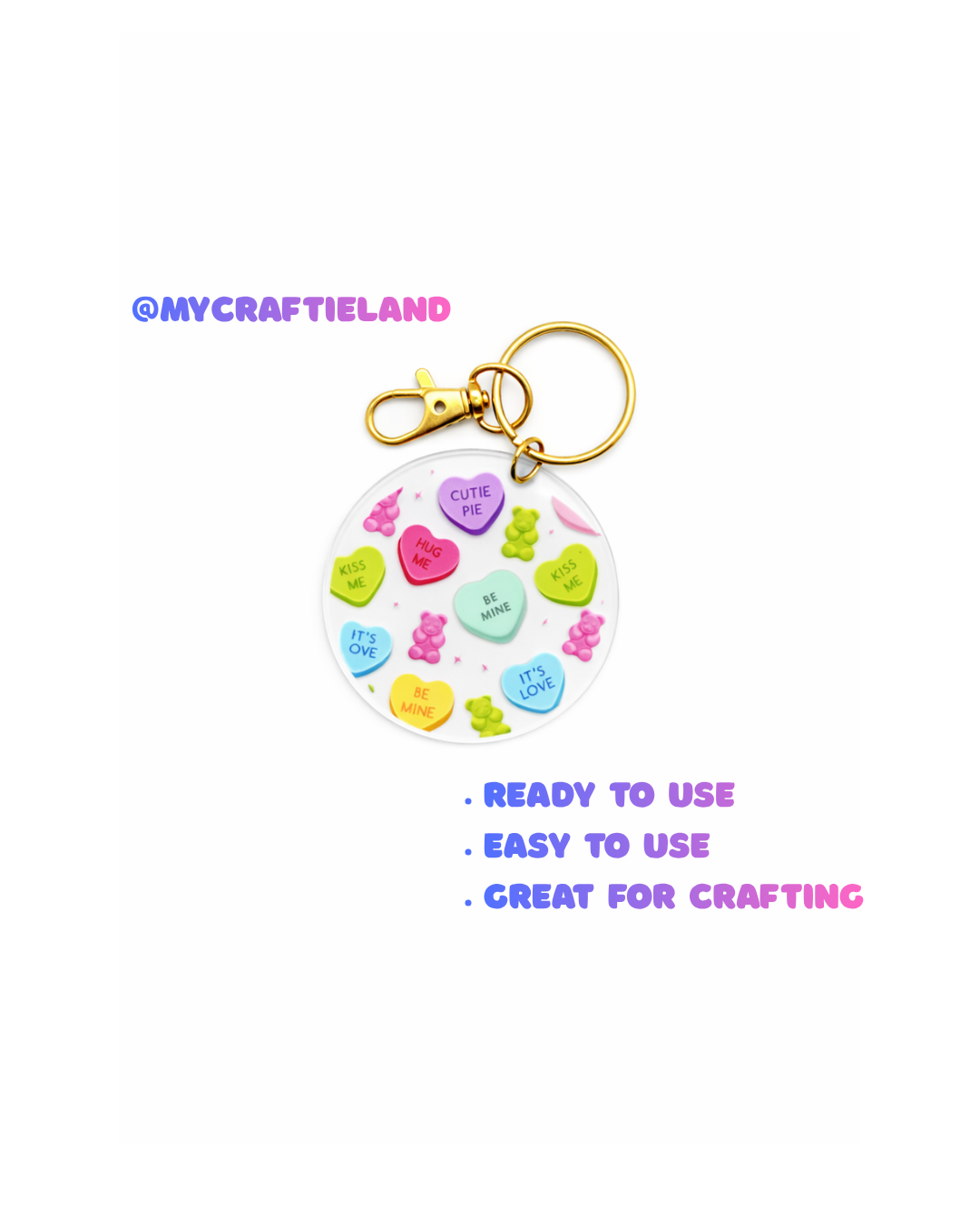 Keychain Circle Decal | Gummy Bear 4pc