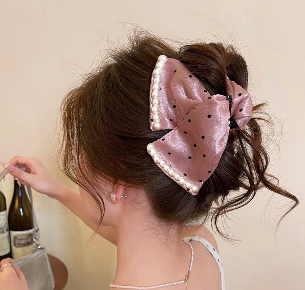 Large Bow Hair Claw Clip for Women – Strong Hold Non-Slip Clip for Thick Hair