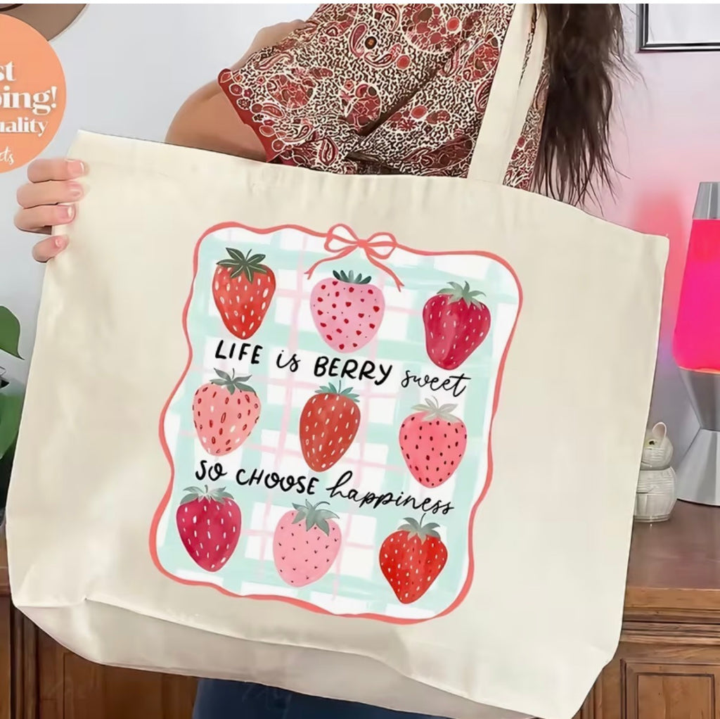Sweet Strawberry DTF Transfer 🍓 – Cute Heat Transfer for T-Shirts & DIY
