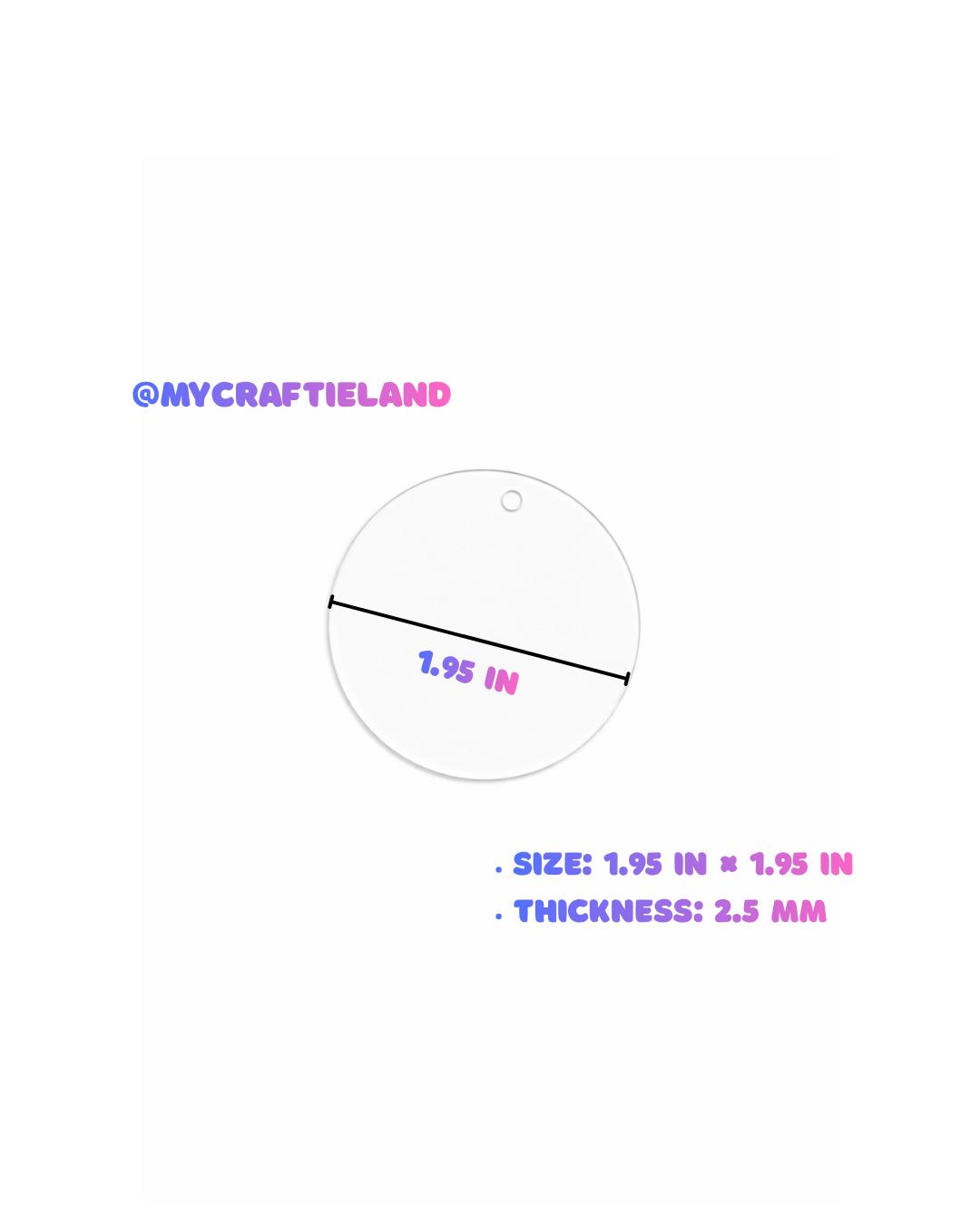 Keychain Circle Decal | Blue Bows