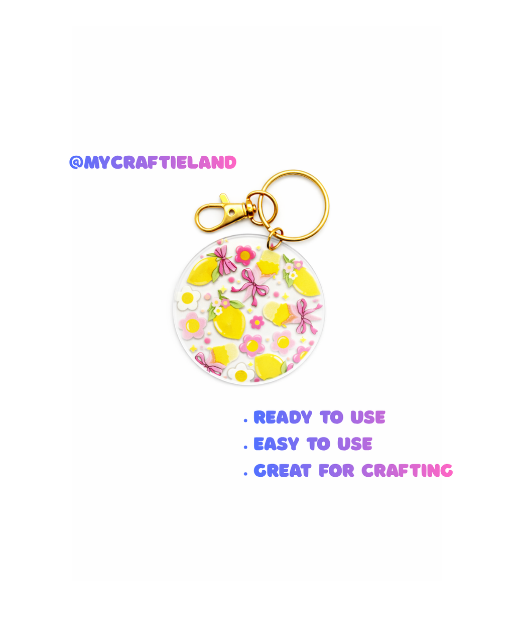 Keychain Circle Decal | Lemonade 4pc