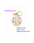 Keychain Circle Decal | Paris Romance 4pc