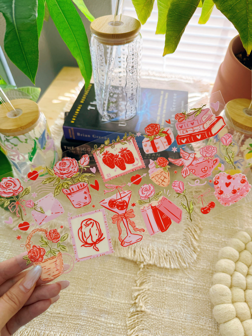 16oz Cup UV DTF Waterproof Wrap | Pink Book Party