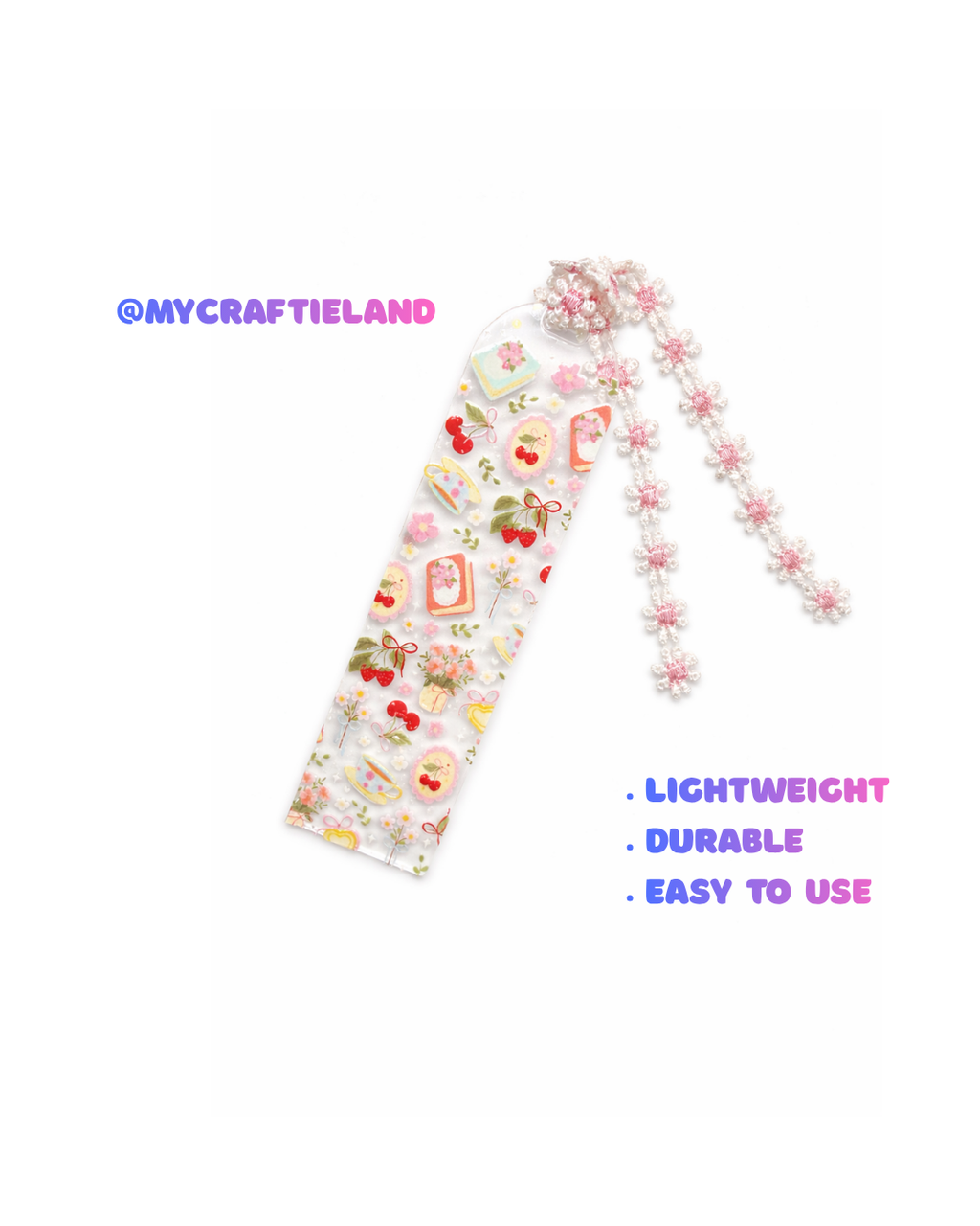 Handmade Bookmark | Pink Tea Party