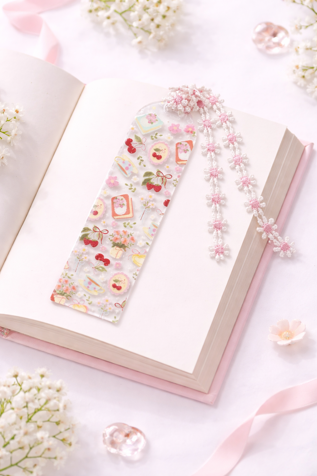 Handmade Bookmark | Pink Tea Party