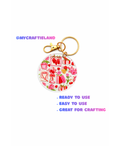 Keychain Circle Decal | Romantic Dream 4pc