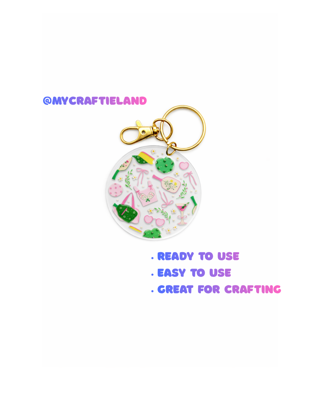 Keychain Circle Decal | Sport Girl 4pc