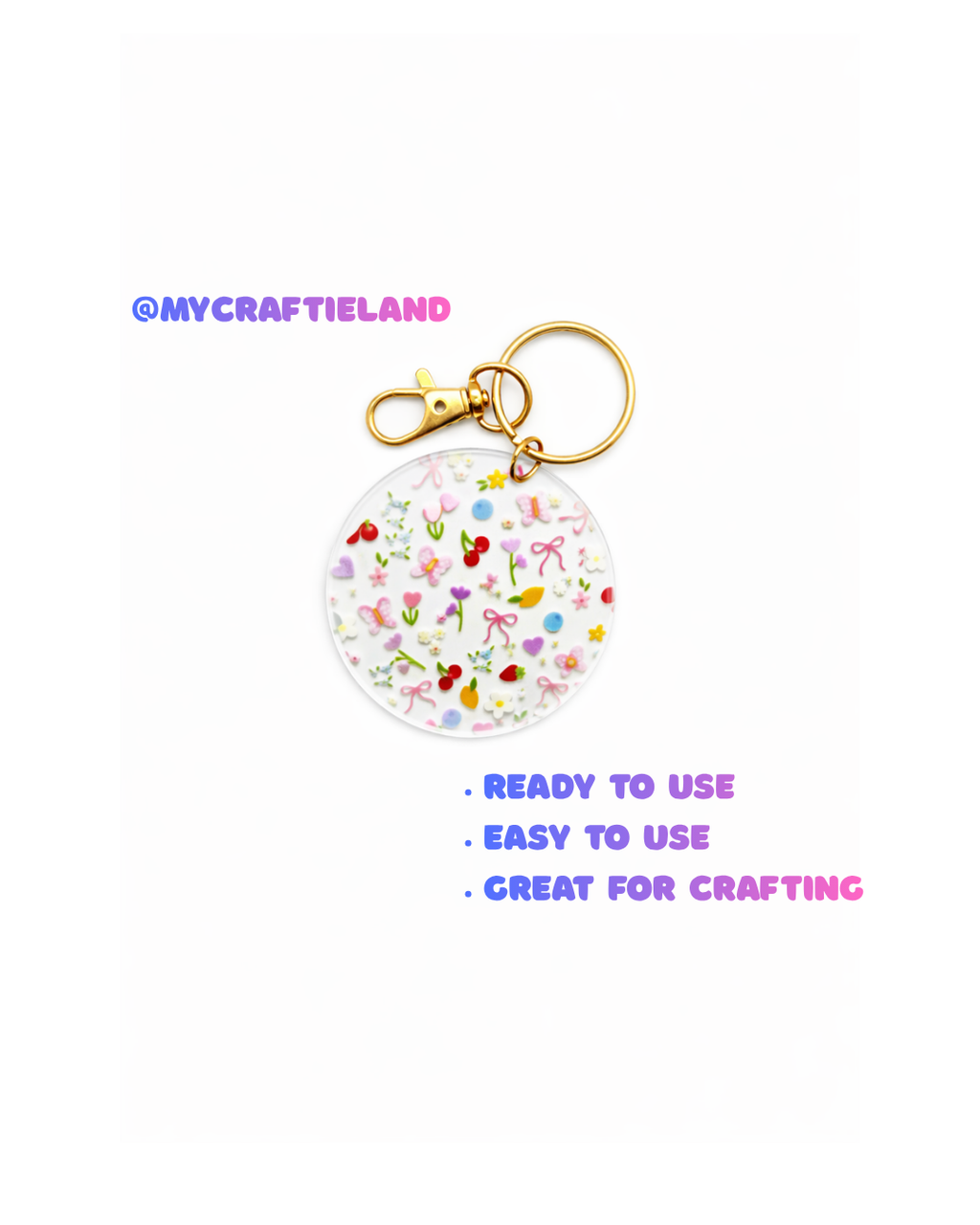 Keychain Circle Decal | Spring Time 4pc