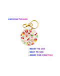 Keychain Circle Decal | Strawberry Garden 4pc