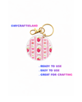 Keychain Circle Decal | Strawberry Hearts 4pc