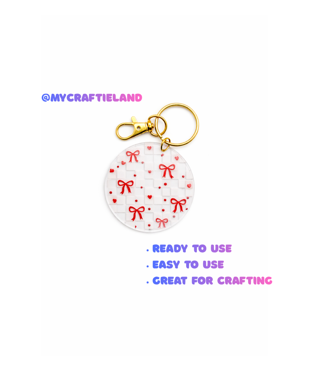 Keychain Circle Decal | White Chessboard 4pc